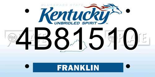 4B81510 Kentucky License Plate