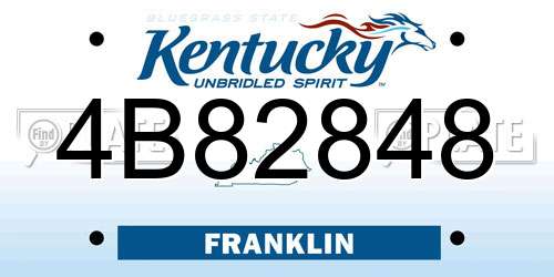 4B82848 Kentucky License Plate