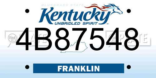 4B87548 Kentucky License Plate
