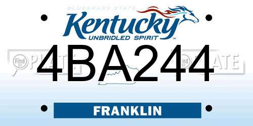 4BA244 Kentucky License Plate