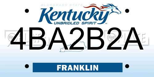 4BA2B2A Kentucky License Plate