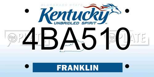 4BA510 Kentucky License Plate