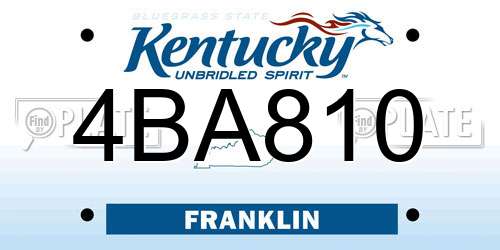 4BA810 Kentucky License Plate