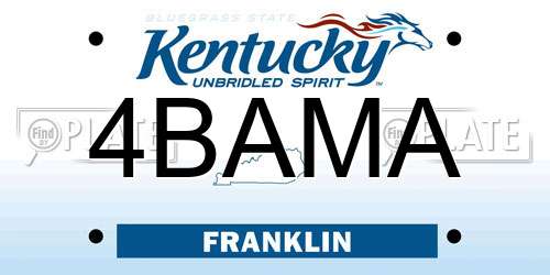 4BAMA Kentucky License Plate