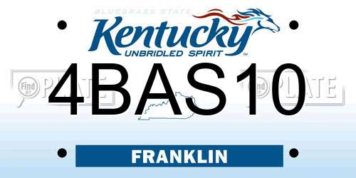 4BAS10 Kentucky License Plate