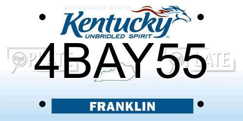 4BAY55 Kentucky License Plate