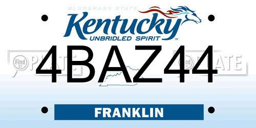 4BAZ44 Kentucky License Plate