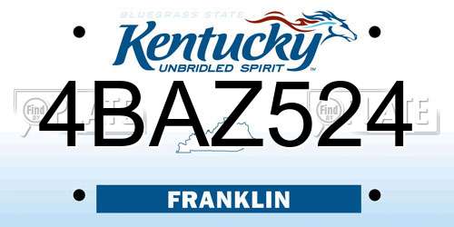 4BAZ524 Kentucky License Plate