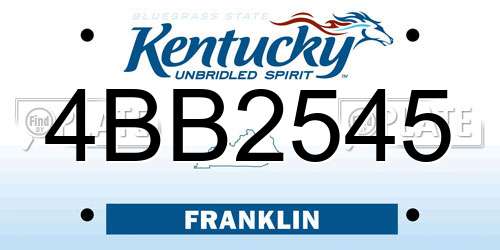 4BB2545 Kentucky License Plate