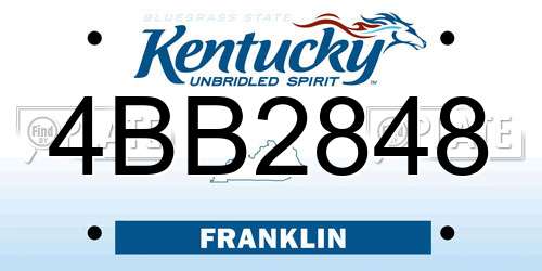 4BB2848 Kentucky License Plate