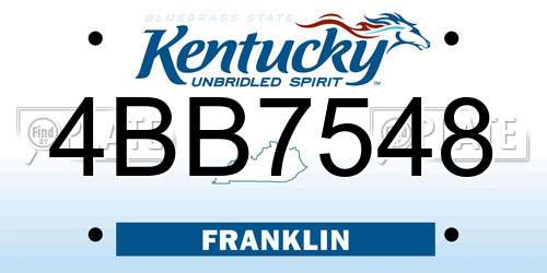 4BB7548 Kentucky License Plate