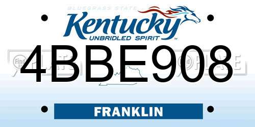 4BBE908 Kentucky License Plate