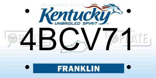 4BCV71 Kentucky License Plate