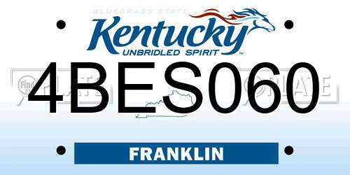 4BES060 Kentucky License Plate