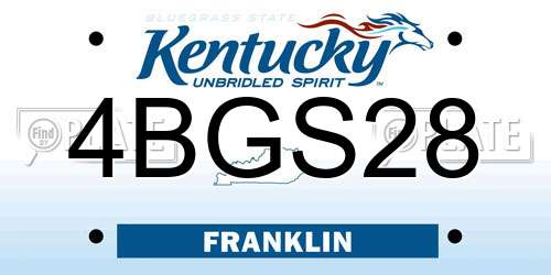 4BGS28 Kentucky License Plate