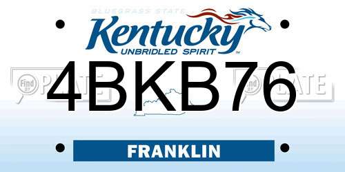 4BKB76 Kentucky License Plate