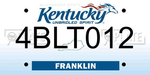 4BLT012 Kentucky License Plate