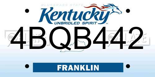 4BQB442 Kentucky License Plate
