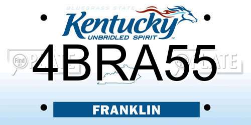 4BRA55 Kentucky License Plate