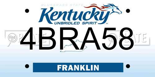 4BRA58 Kentucky License Plate