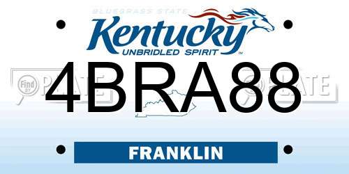 4BRA88 Kentucky License Plate