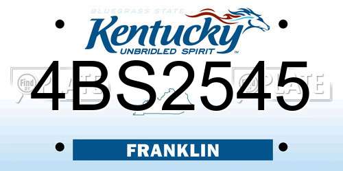 4BS2545 Kentucky License Plate