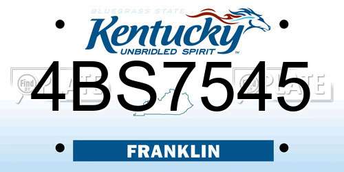 4BS7545 Kentucky License Plate