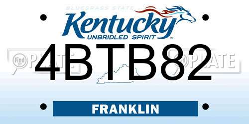 4BTB82 Kentucky License Plate