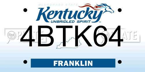 4BTK64 Kentucky License Plate