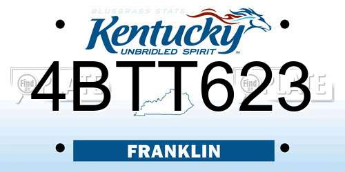 4BTT623 Kentucky License Plate
