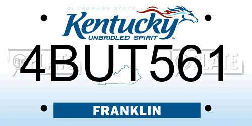 4BUT561 Kentucky License Plate