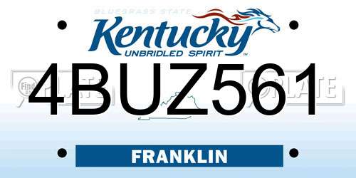 4BUZ561 Kentucky License Plate