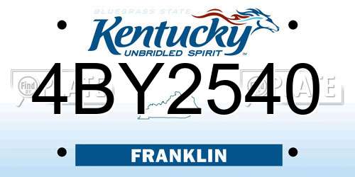 4BY2540 Kentucky License Plate