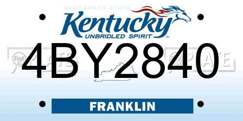 4BY2840 Kentucky License Plate
