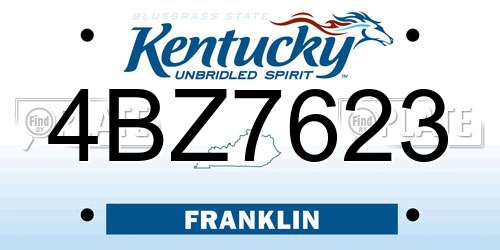 4BZ7623 Kentucky License Plate