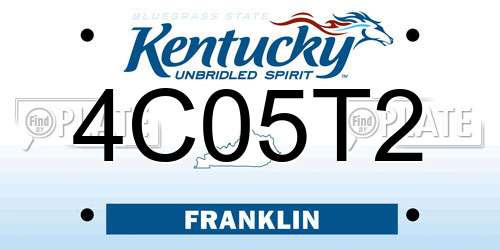 4C05T2 Kentucky License Plate