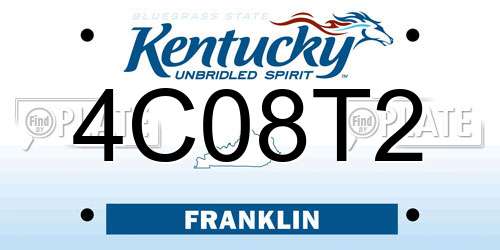 4C08T2 Kentucky License Plate
