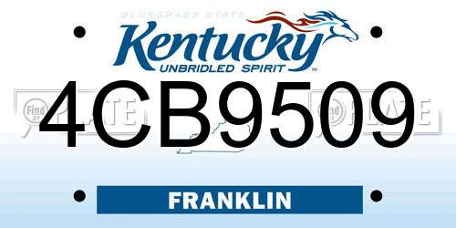 4CB9509 Kentucky License Plate
