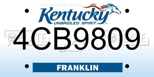 4CB9809 Kentucky License Plate