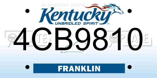4CB9810 Kentucky License Plate