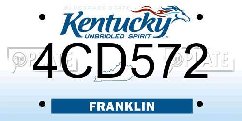 4CD572 Kentucky License Plate