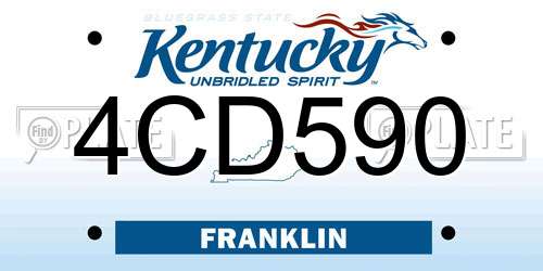4CD590 Kentucky License Plate