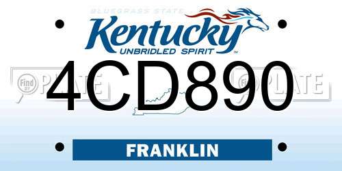 4CD890 Kentucky License Plate