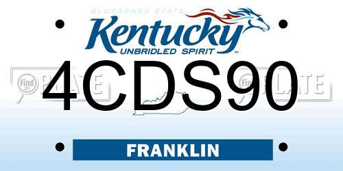 4CDS90 Kentucky License Plate