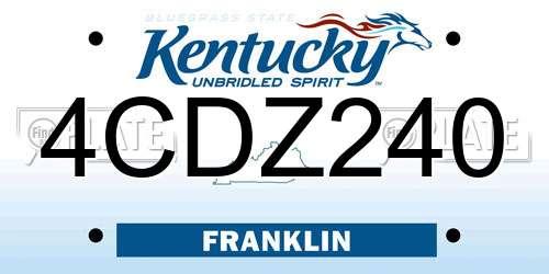 4CDZ240 Kentucky License Plate