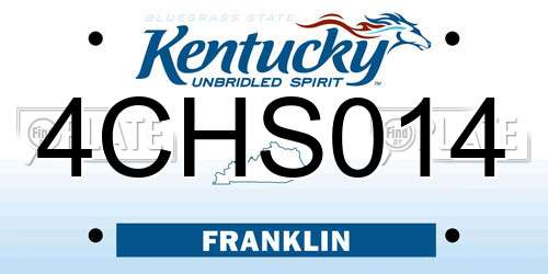 4CHS014 Kentucky License Plate