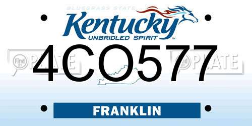 4CO577 Kentucky License Plate