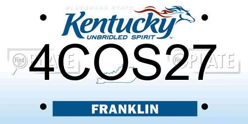 4COS27 Kentucky License Plate