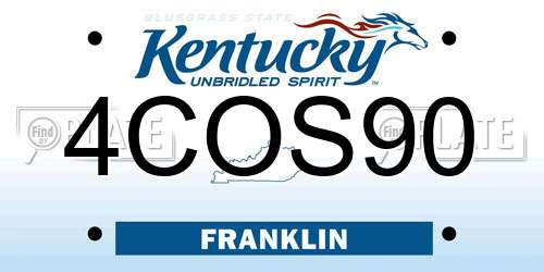 4COS90 Kentucky License Plate