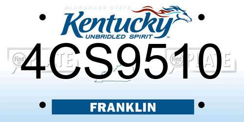4CS9510 Kentucky License Plate